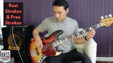 Beginner Bass Guitar Lesson: Rest Strokes & Free Strokes (Plucking & Chords)