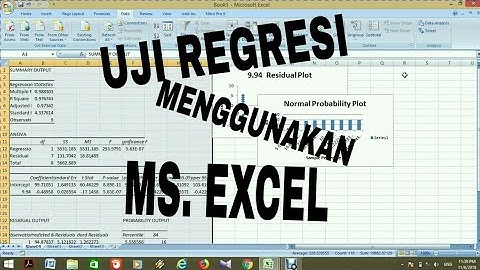 TUTORIAL UJI REGRESI MENGGUNAKAN MS. EXCEL