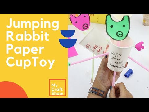 Jumping Rabbit | Paper CupToy | Paper Crafts