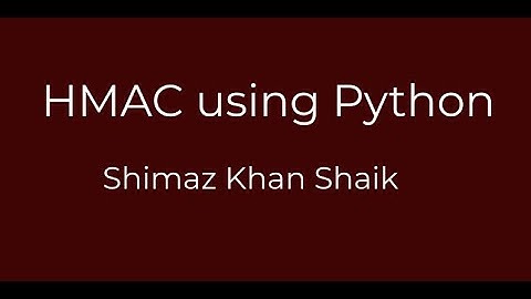 HMAC using python