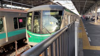 東京メトロ16000系16116編成が回送電車として代々木上原駅2番線を回送電車として発車する動画（2023.12）