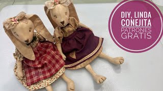 Diy Linda conejita con patrones gratis (2023)❤️#costuracreativa#syramydollshouse#hadmade#❤️❤️❤️