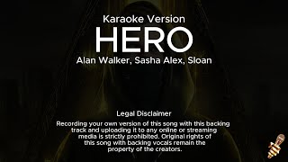 Download lagu Alan Walker ft Sasha Alex ft Sloan - Hero (Karaoke Version)