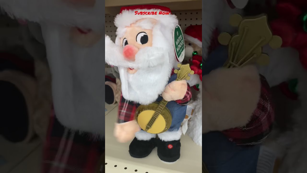 Banjo Playing Animated Santa Claus Plush Big Lots Christmas 2021 Hq720 2