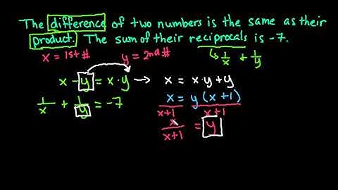 System of Two Equations Word Problem Involving Difference, Product and the Sum of the Reciprocals