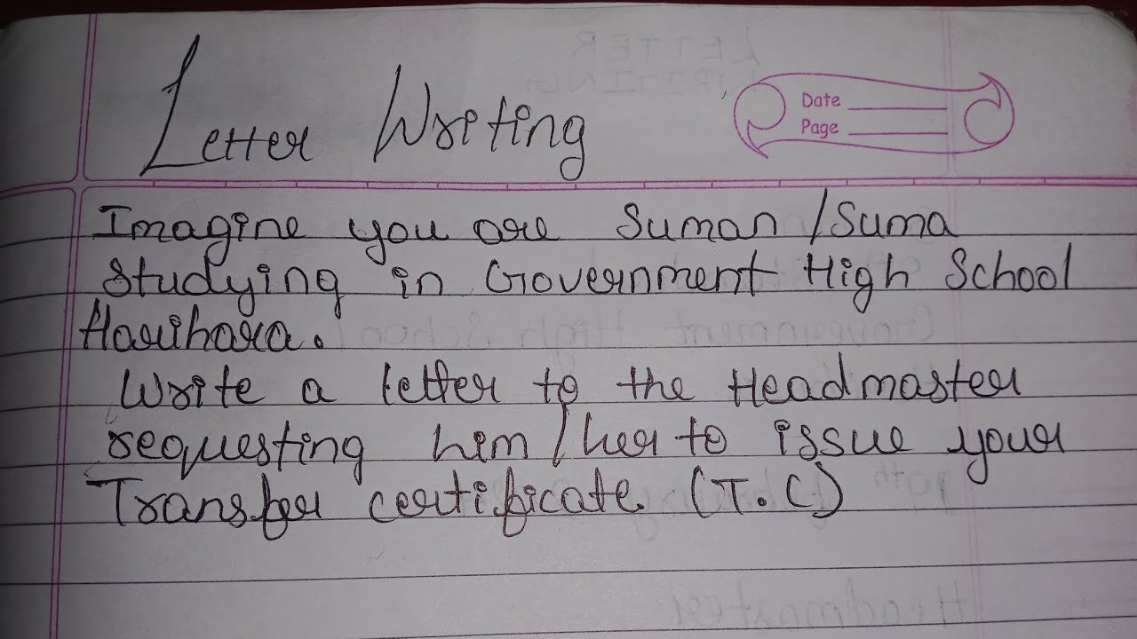 Formal letter writing 9th class letter writing pattern for letter