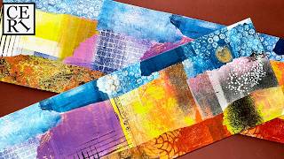 Ready, Prep, Collab. Glueing Gel Prints Into My Accordion Journal