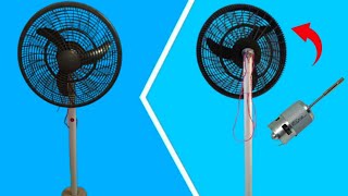 DIY Powerful DC Stand Fan / Solar Fan with 775 Motor . Homemade 12  V DC Motor Fan