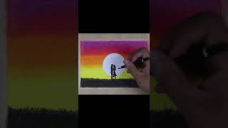 Nature drawing colourful and beautiful sunset scenery part 14