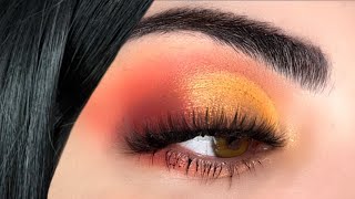 Half cutcrease eyeshadow tutorial🌄🧡 Step by step✨