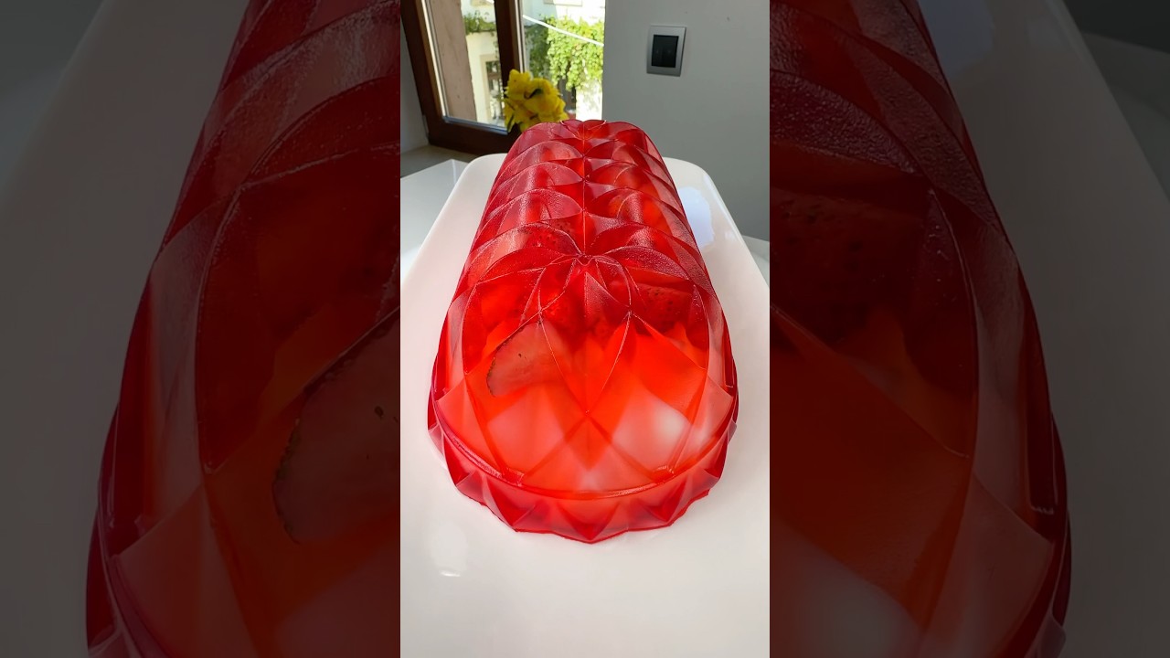 Can You Make a Gorgeous Jelly Cake in Just 10 Minutes? 🫐🫐🥝🍓🍇  #jelly #dessert #satisfying
