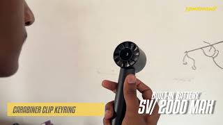 Tomahawk Portable Rechargeable Mini Fan with 2000mAh Battery 3 Speed Modes