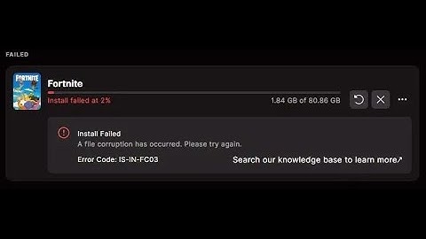 🇪 Epic Games A file corruption has occurred IS IN FC03 IS-IN-FC03 fix
