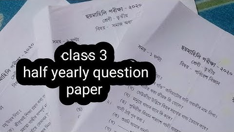 Class 3 half yearly examination question paper sankardev shishu niketan NS. Education 