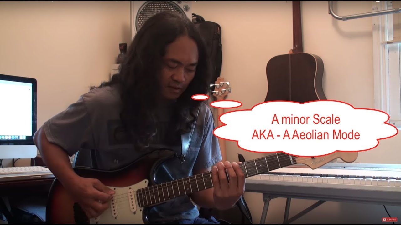 A minor Scale on the guitar - AKA A Aeolian Mode - YouTube