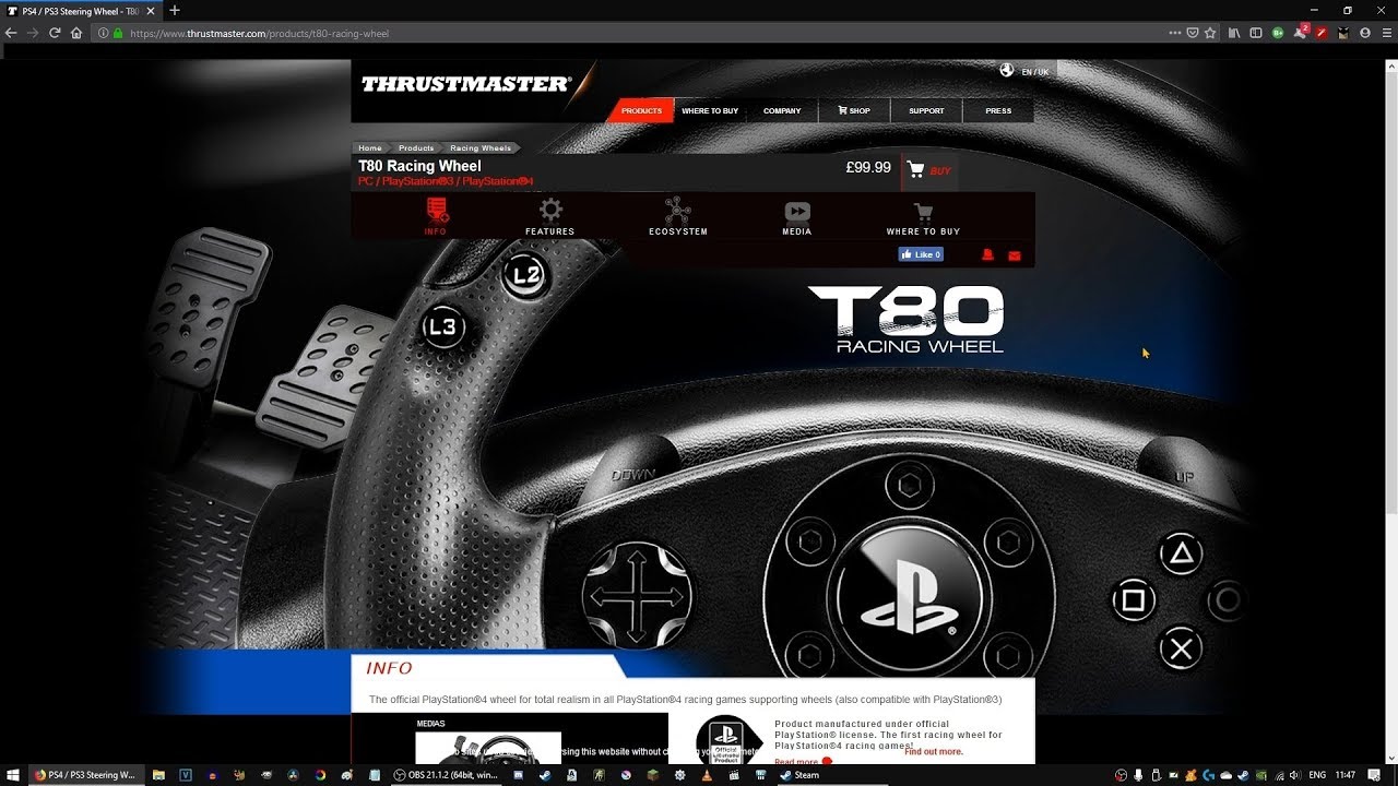 How To Use Thrustmaster T80 USB Steering Wheel With PC!! 