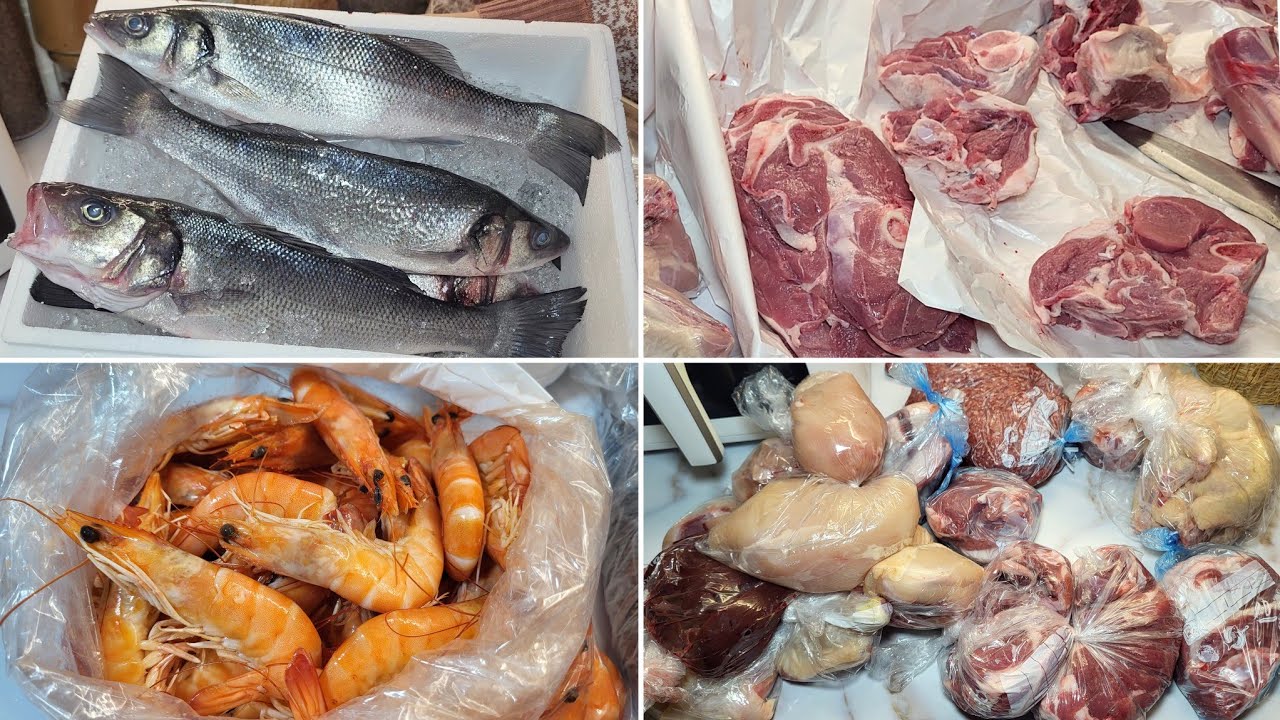 مشترياتي الشهرية لحم و دجاج وحوت و كروفات و كيفاش نقسمهم باش يكفيني لشهر و أكثر
