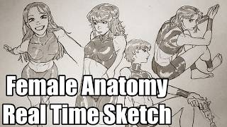 Drawing Female Anatomy Real Time Sketch (Draw with Me)
