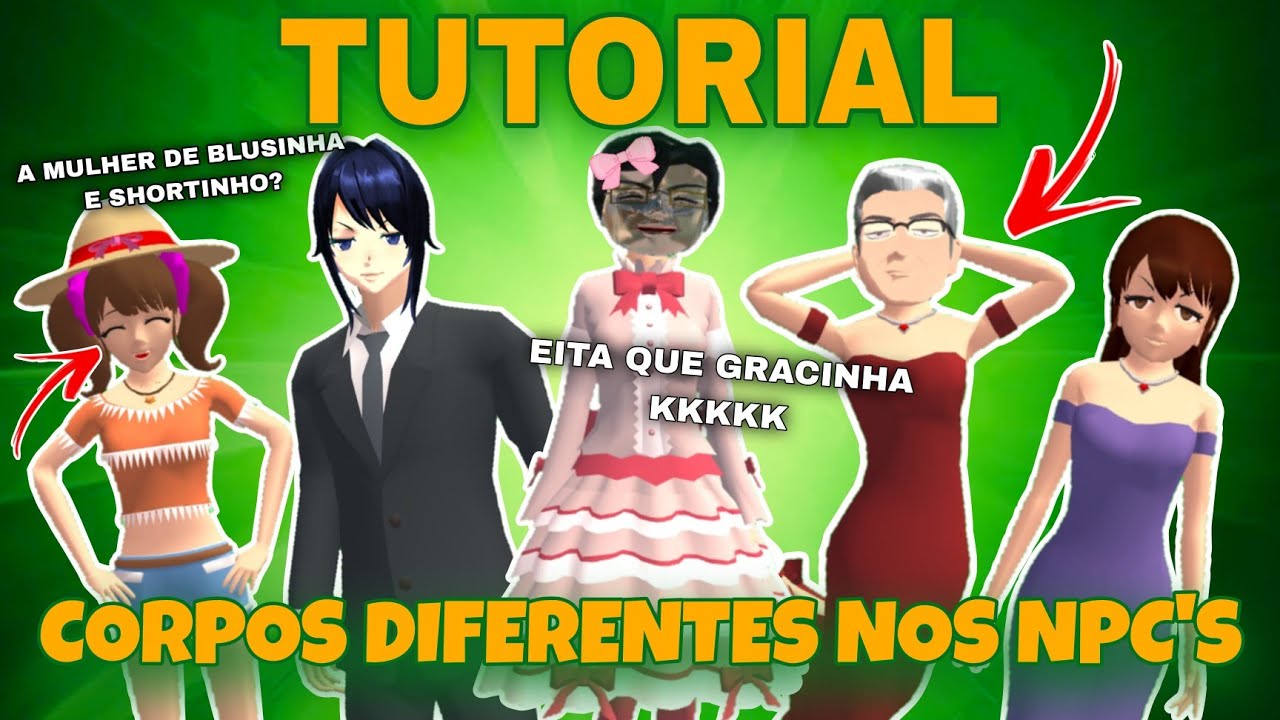 COMO colocar CORPOS DIFERENTES nos NPC's | Sakura School Simulator