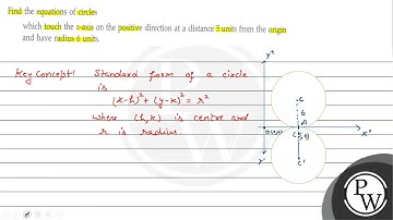 Find the equations of circles which touch the \( x \)-axis on the positive direction at a distan...