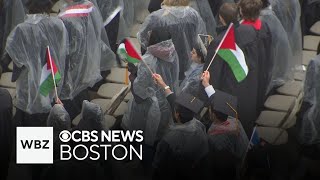 Students protest War in Gaza, 1 student arrested, at Northeastern University commencement