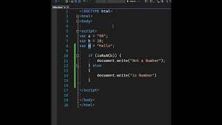 isNaN functions in java script