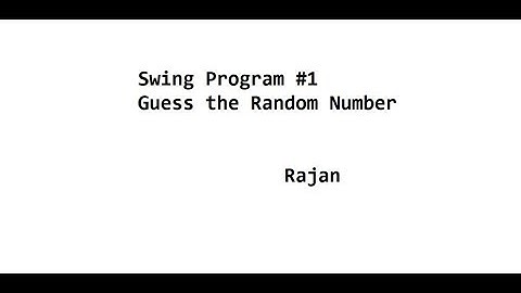 Swing Program #1 ::Guess The Random Number