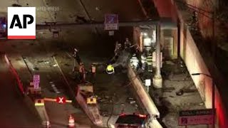 Driver dies after car slams into I-90 toll plaza in Illinois