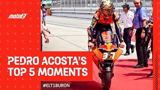 Pedro Acosta's Top 5 Moments! 👑 | 2023 #Moto2 World Champion
