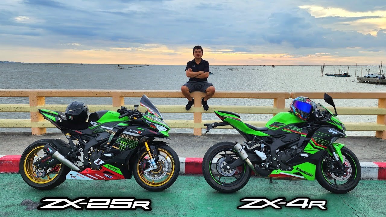 ZX25R ขี่ตาม ZX4R เสียงท่อลั่นๆ ไปสะพานใหม่ ชลบุรี