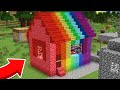 ПОЧЕМУ МОЙ ДОМ СТАЛ РАДУЖНЫМ В МАЙНКРАФТ 100% Троллинг Ловушка Minecraft Радуга Деревня Жителей