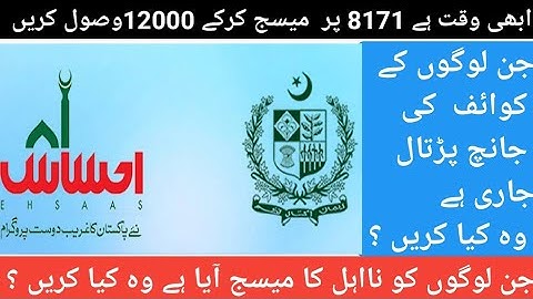 Ehsaas Kafalat Program 2021 || 8171 Ehsaas Program 2021 || 8171 Par Message Bhejne ka Tarika