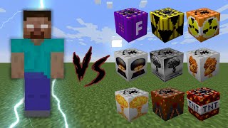 : Herobrine vs 30 Different TNTs! Can He survive Nuclear TNTs?