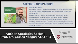 Author Spotlight Series: Prof. Dr. Carlos Vargas ALM ’13