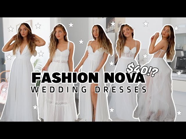 Buying CHEAP wedding dresses from Fashion Nova? Try-on! - YouTube