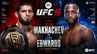 ISLAM MAKHACHEV VS LEON EDWARDS 🔥 EPIC WELTERWEIGHT WAR! | UFC 6 | PS5 4K