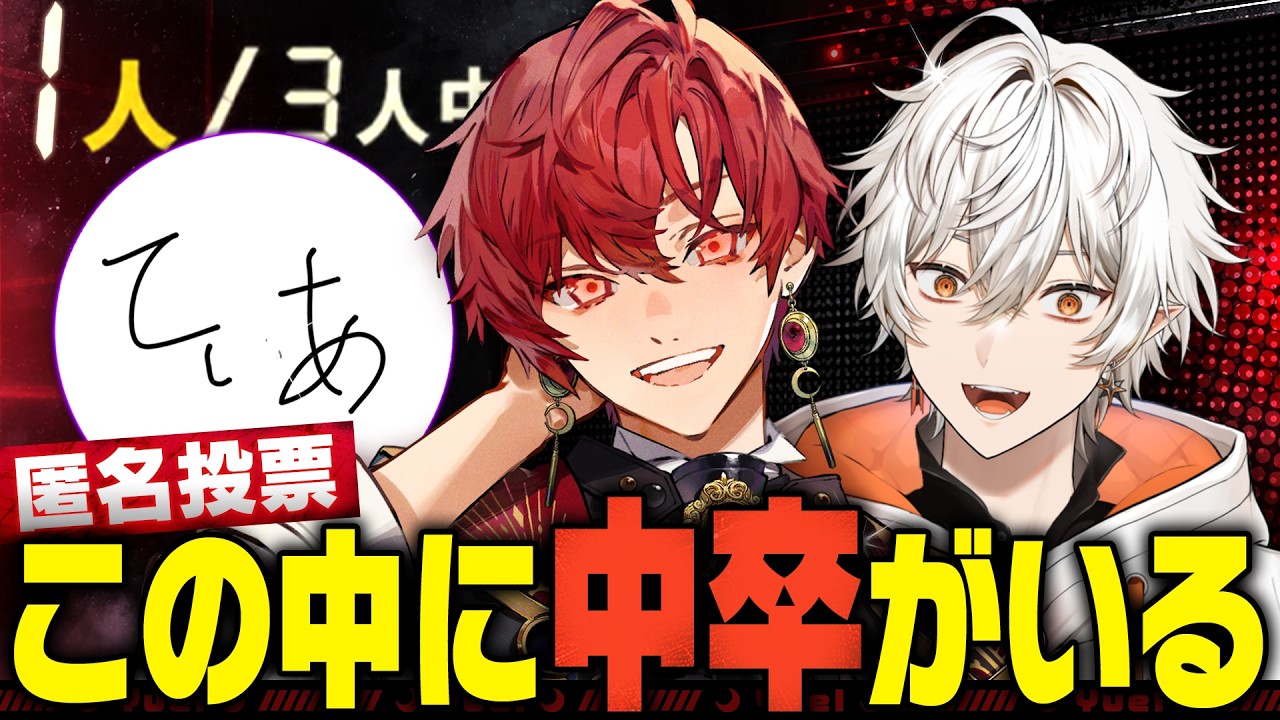 【初コラボ】この中に中卒がいる？？匿名投票ゲームであそぼう【ユエル/ブラフラ】