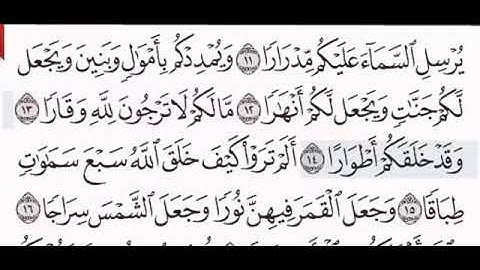 سورة نوح للمقرئ الشيخ عبد الرحمان السديس مكتوبة بدون إعلانات.