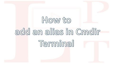 How to add an  alias in Cmder Terminal