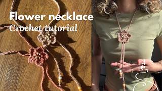 Crochet flower necklace | crochet tutorial