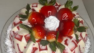 Gelatina fresas con crema