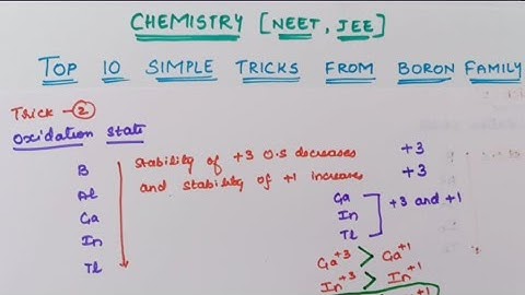 Top 10 Tricks from Boron family|Group 13 elements P Block|Chemistry NEET, JEE,CBSE|Eshwari Ma