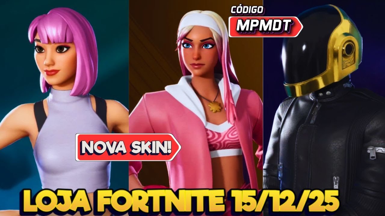 NOVAS SKINS E DAFT PUNK - LOJA FORTNITE 15/12/25 - LOJA FORTNITE DE HOJE - LOJA FORTNITE - CÓD.MPMDT
