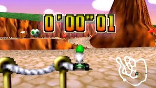 Mario Kart 64 - Yoshi Valley SC lap World Record - 0.01 (NTSC)