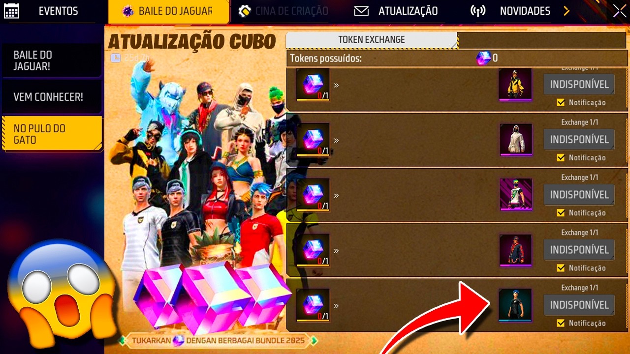 AMANHÃ! CUBO GRÁTIS, ATUALIZAÇÃO NA LOJA DO CUBO, SUPERMERCADO, ATRIBUTADAS GRÁTIS, NOVIDADES FF