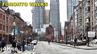 Downtown toronto pandemic walk along king & front street east [4k]