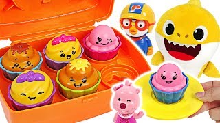 Let's make a cupcakes with Baby Shark, Baby doll~! Toomies Shake & Sort Cupcakes play #PinkyPopTOY