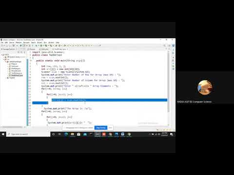 Example of 2D array, using for loop in java --- 18331