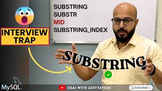 SQL Interview Questions🔥SUBSTRING, SUBSTR, MID & SUBSTRING_INDEX Explained with Examples #sql #mysql