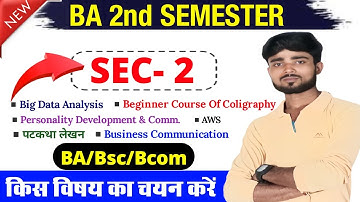 सेमेस्टर-2 में #SEC Paper 2 में कौन-सा विषय रखें ? UG 2nd Semester SEC Paper 2 Syllabus #sec2 #ba